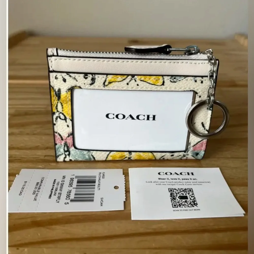 Coach Multicolor Butterfly Card Holder NWT